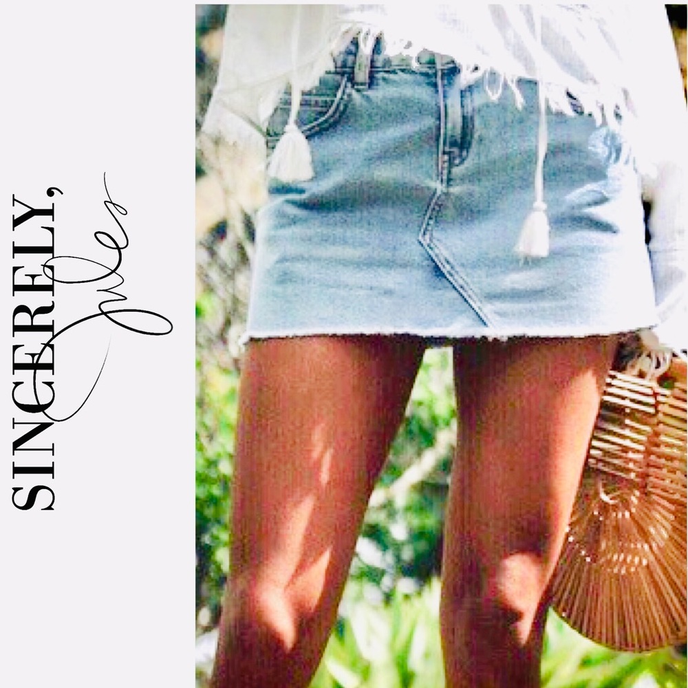 Sincerely, Jules💕SUPER Cute Raw Hem Jean Skirt!
